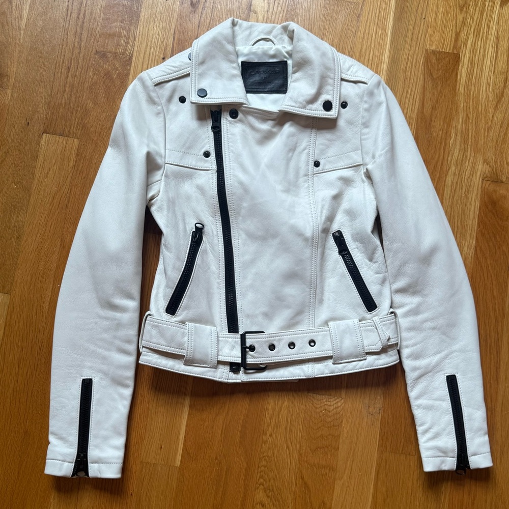 Carmar White Leather Moto Jacket